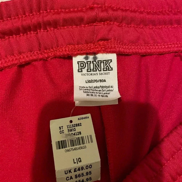 VS PINK red track pants-large NWT - Picture 7 of 8
